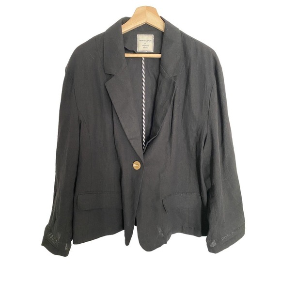 Sherry Taylor black coat / blazer Linen and Rayon brand, size 3X - Picture 1 of 5